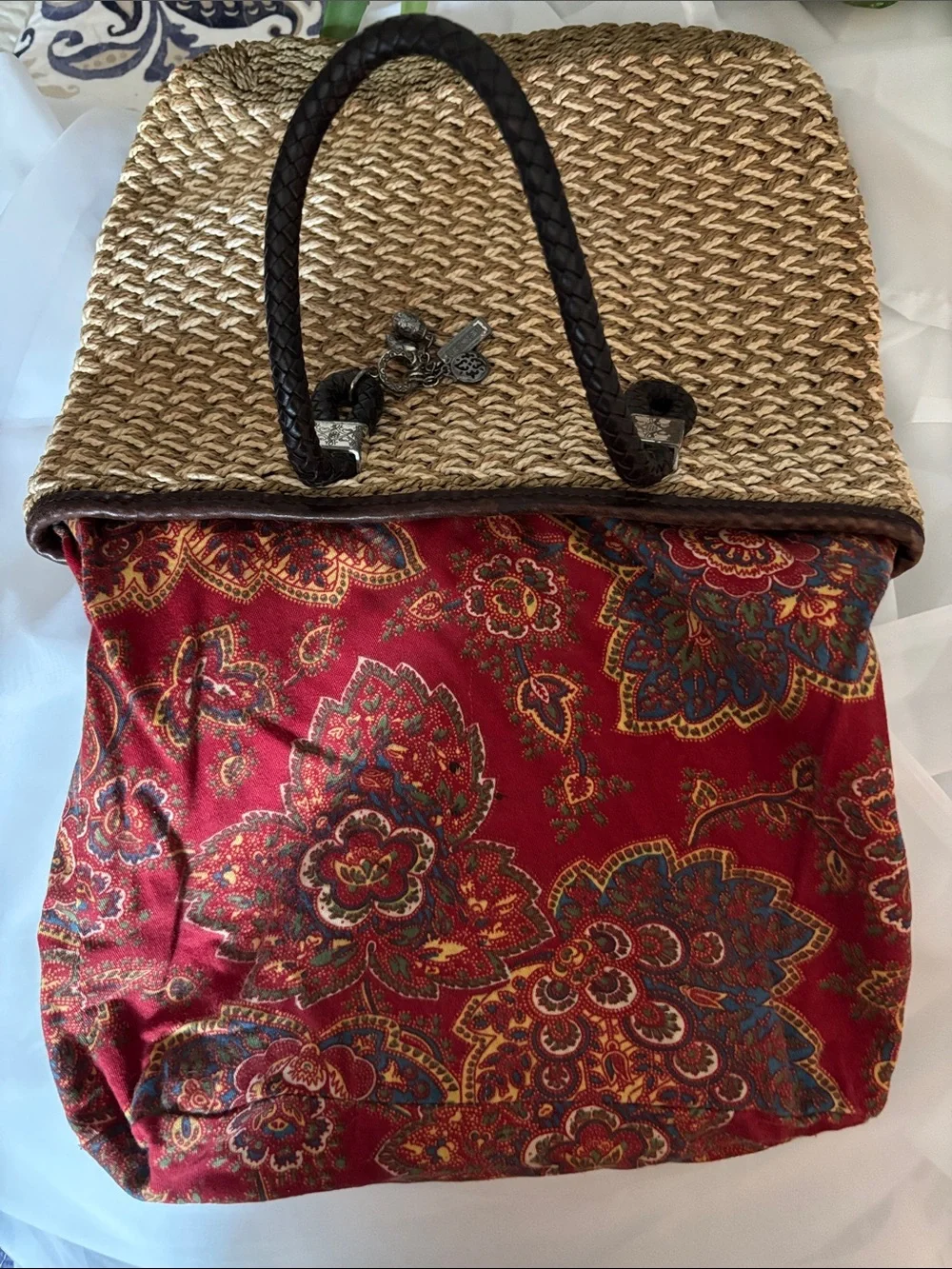 Vintage Brighton “Rita” Straw Tote